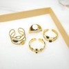 Set Anillos 4 piezas Ajustables, Acero Inoxidable con Baño de