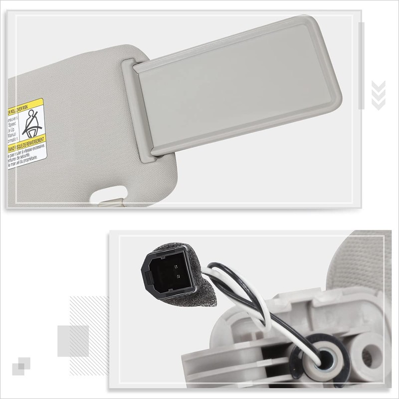 [Left/Driver Side] OE Style Gray Windshield Sun Visor w/Lighted Mirror