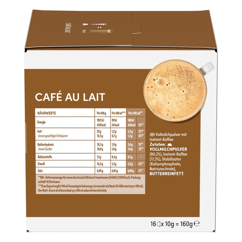 Nescafé Dolce Gusto Café au lait, Pack of 6, 6