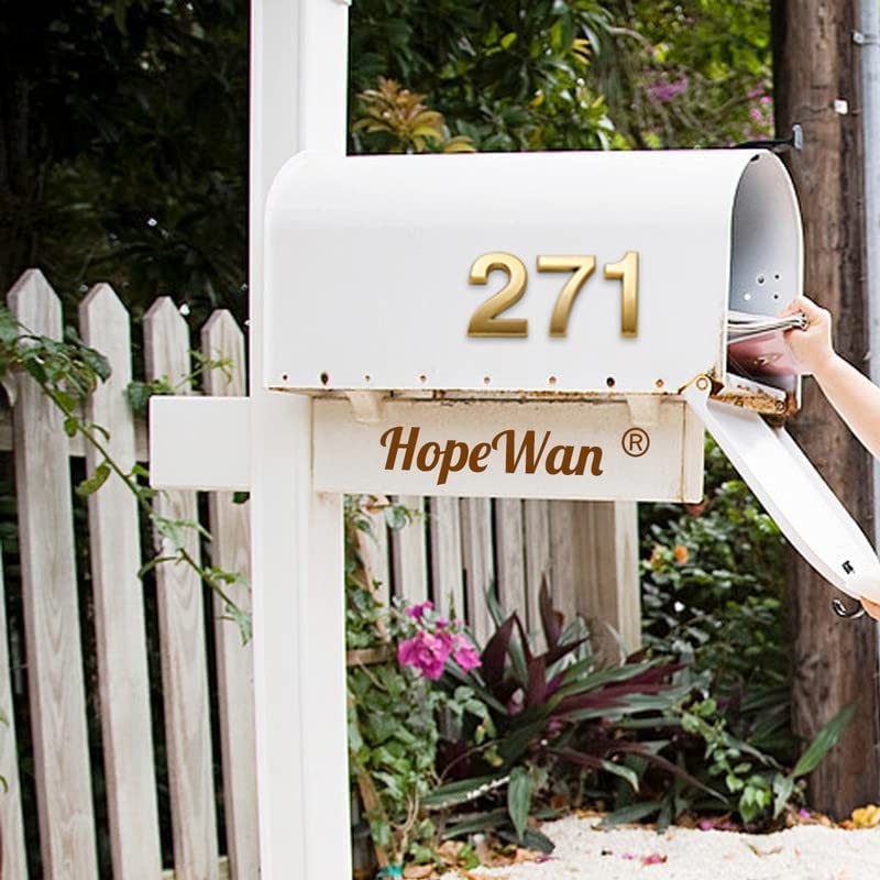 HopeWan Mailbox Numbers Gold, 2 Inch Address Sign Number Stickers