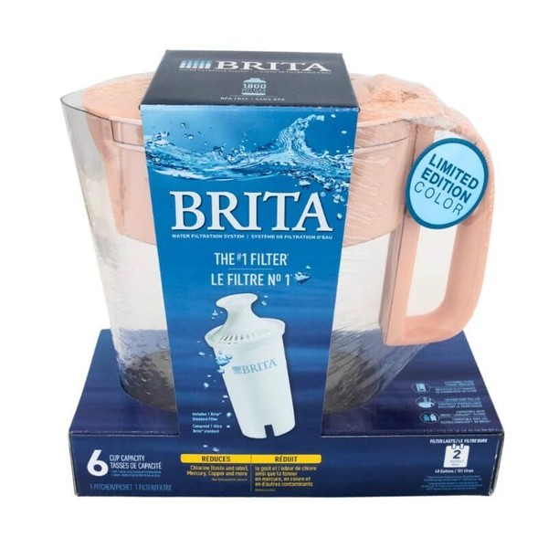 Brita Metro Water Filteration System Pitcher 6 Cup Pink BPA