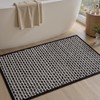 Unique Woven Bathroom Mat, Super Absorbent Quick Dry Non Slip