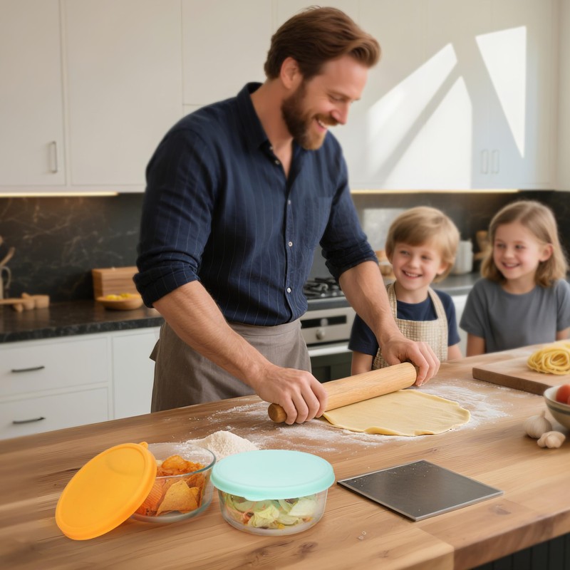 4 Cup Round Silicone Storage Cover Lids Replacement for Anchor