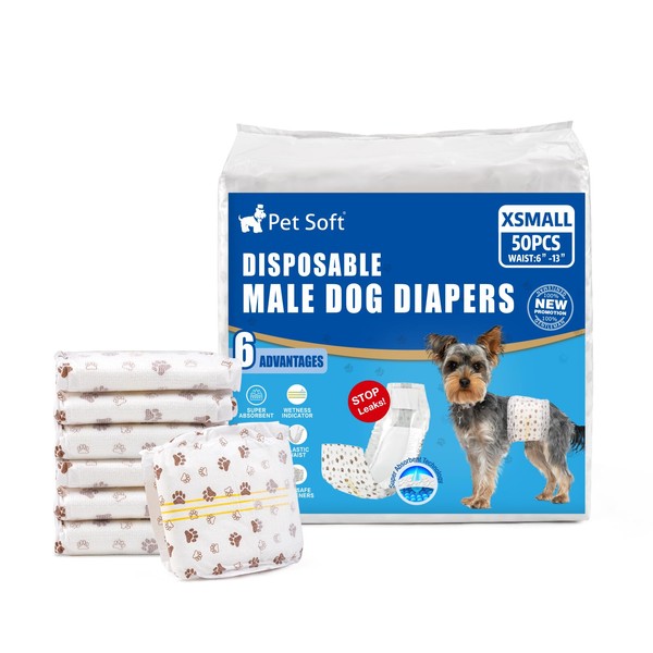 Pet Soft Dog Diapers Male - Disposable Male Dog Wraps