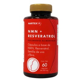 Suplemento NMN + Resveratrol 500mg 60 Cápsulas | Antienvejecimiento y Aporta Energía Sin Sabor