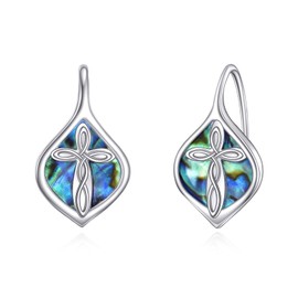 ONEFINITY Cross Earrings 925 Sterling Silver Cross Hoop Earrings Religion Jewelry Gifts For Women