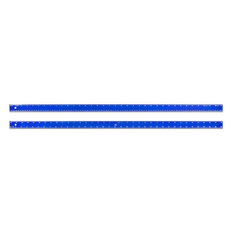 Alumicolor Aluminum Straight Edge with Center Finding Back, 36IN, Blue