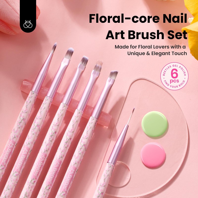 Beetles Gel Polish Nail Art Brushes Set - 6 Pcs