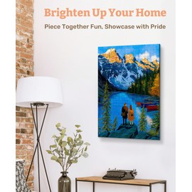 PieceRelax Canvas Wall Art Puzzles for Adults - Paco Yao - Moraine Lake Promise Unique Gift & Home Décor with Plastic Jigsaw Puzzle Artwork for Living Room Bedroom [HN1459]