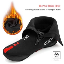CXWXC Overshoes Bicycle Winter Waterproof with Zip Winter Windproof Thermal Shoe Covers Cycling for Women Men
