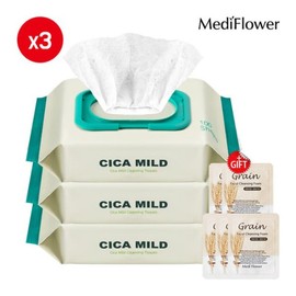 Mediflower 시카 마일드 클렌징 티슈 100매x3+파우치5매 Cica Mild Cleansing Tissue 100 Sheets x 3 + 5 Pouches