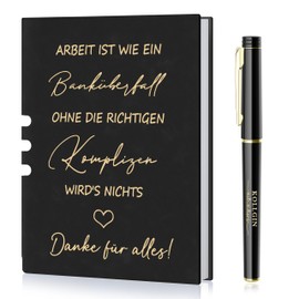 Dankeschön Geschenke für Kollegen,A5 Leder Notizblock Kleine Geschenke für Kollegen Lehrer Inspirierend,Geschenke für Kollegen Notizblock Beste Danke Geschenk Kollegen Abschiedsgeschenk (Schwarz)