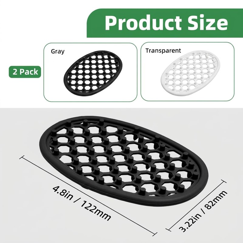 2pcs Silicone Soap Holder, Soap Dish with Drainage Holes, Non-Slip