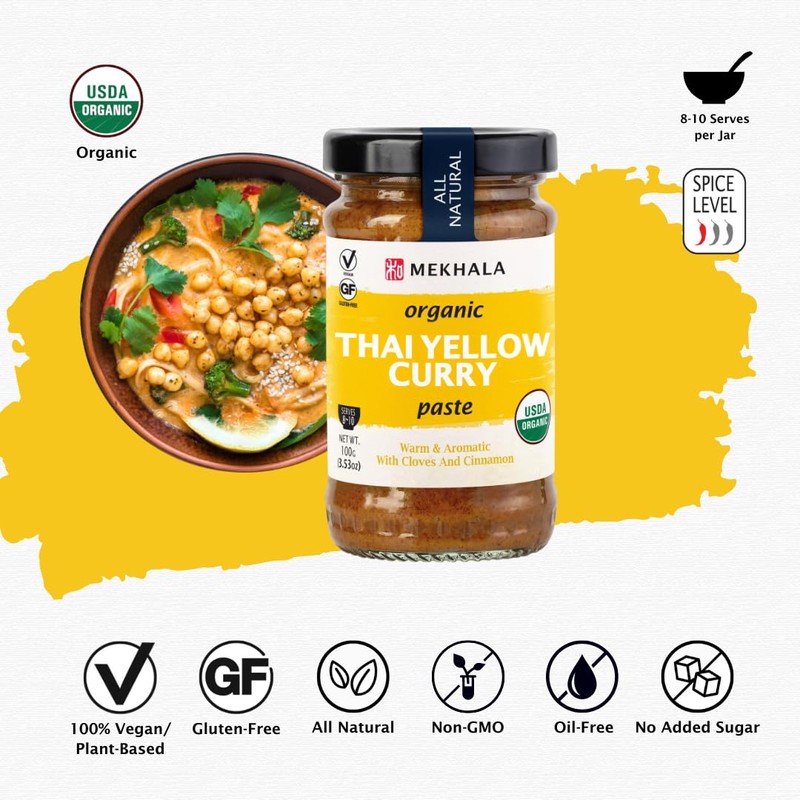 Mekhala Organic Thai Curry Cooking Paste Variety Pack Gluten-Free Vegan