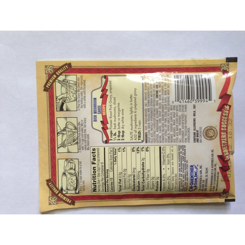 Pioneer Brand Roast Pork Gravy Mix Makes 2 Cups Premium