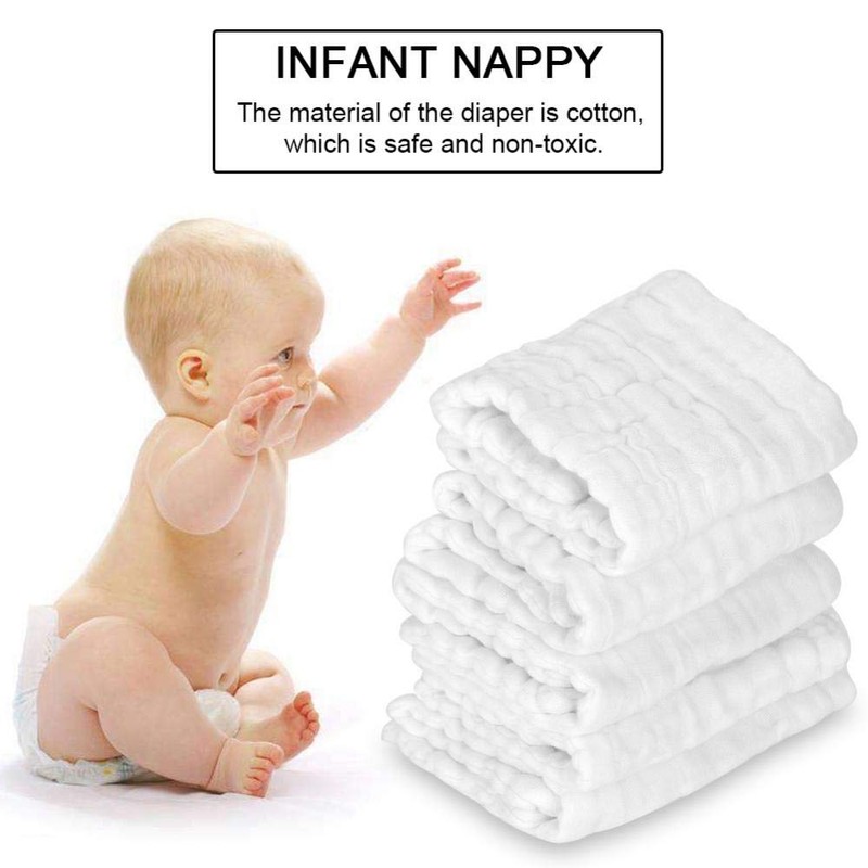 5 Pcs Baby Newborn Cotton Diaper Breathable Nappy Diapers Newborn