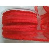 MAY ARTS RIBBONS~SHEER BRIGHT RED RIBBON WITH RUFFLE EDGE~5/8THS INCH