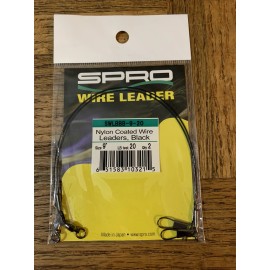 SPRO Wire Leader Nylon Coated Black 9” Fishing