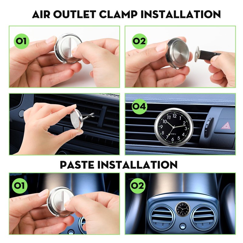Car Clock for Dashboard Stick on Clock, Small Clock, Mini