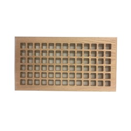 Cape Cod Air Grilles, 6" x 12" Red Oak Hardwood Vent Floor Register Surface Mount, Eggcrate Style, Unfinished