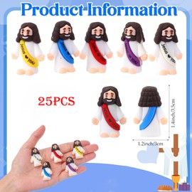 VVUFXQH 25 Pcs Baby Jesus Statue Mini Jesus Doll Hide and Seek Classic， Religious Gift Christ The Redeemer， Jesus Easter School Religious Party Gift