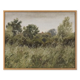 Framed Canvas Wall Art Decor Living Room Cottage Landscape Painting Print on Framed Canvas Wall Art 8x10in Desk Decor Vintage Farmhouse Wall Decor for Bedroom Living Room Ready to Hang Wall Artwork