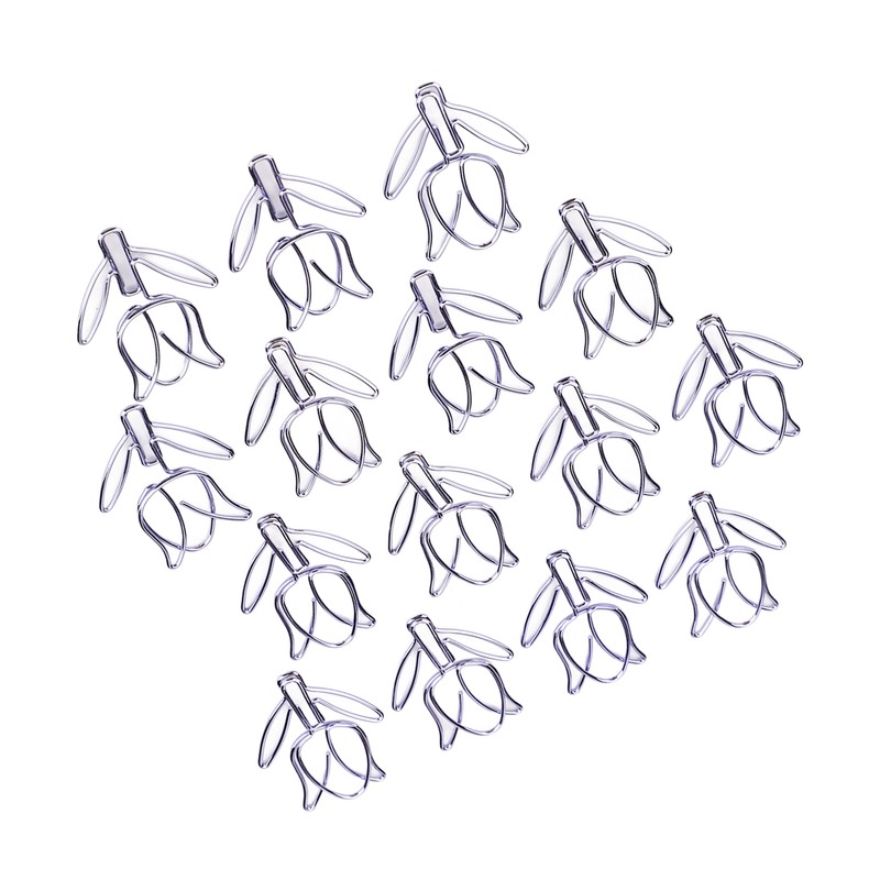 50Pcs Tulip Paper Clips Cute Purple Tulip Design Durable Metal