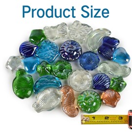 VIOCIWUO Glass Pebbles for Decorative 1LB, Flat Marbles Glass Beads Stone for Floral Arrangements Vases Gem Aquarium Pebbles Vase Filler Decor