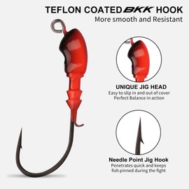 TRUSCEND Titanium Weed Guard Swim Jig with Ultra Smooth Teflon Coated BKK Hook, Tour Grade Skirted Swimming Jig Head, Looseness Proof Stainless Steel Wire Bound Bass Jigs Bait for Bass