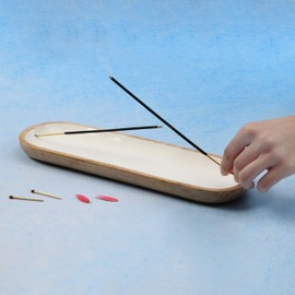 Folkulture Incense Holder or Incense Burner, Ash Catcher or Insense Stick Holder or Insence Tray, 12-inch Long (White)