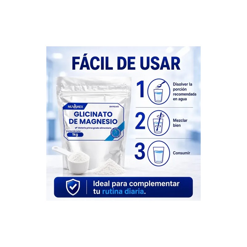 Nuvamex Glicinato Magnesio Polvo Sabor Vegano Gluten