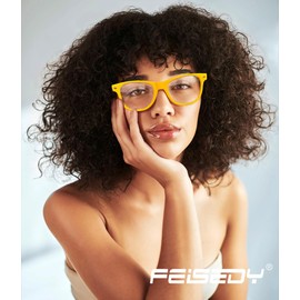 FEISEDY Classic Square Eyewear Frame Clear Lens Retro Nerd Fake Glasses for Men Women Cosplay Costume Eyeglasses B0276