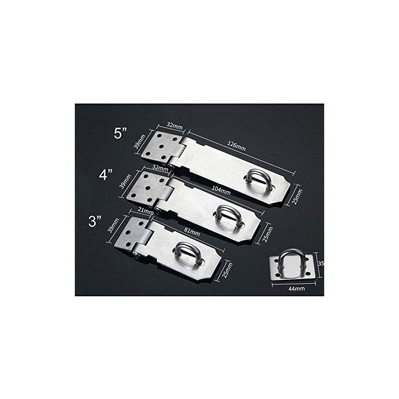 2Pcs 4" Black Heavy Duty Secure Door Latch Hasp and