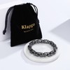 Klapgo Men's Stainless Steel Skull Link Bracelet Punk Biker Gothic