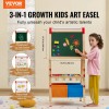 Wooden Magnetic Whiteboard Chalkboard Kids Art Easel Double Sided With