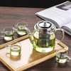 croselyu 650/800/1100ml Glass Tea Pot with Strainer for Loose Tea,