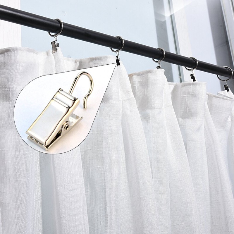 60pcs Metal Hook Clips, baotongle Hanging Curtain Clips Curtain Hook