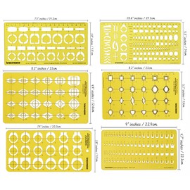 Traceease Jewelry Designing Template Drafting Tools Gemstone MultiSize Jewellery Stencil- Pack of 6 Pcs