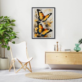 GHHKUD Butterfly Flowers Diamond Painting Kits for Adults, 5D DIY Full Drill Diamond Gem Art Stitch, 30 x 40CM