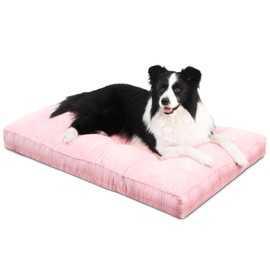 MIHIKK Washable XL Dog Bed for Extra Large Dogs with Anti-Slip Bottom, Premium Foam Pet Pad for Crate for Large Medium Small Sized Puppies, 41" x 27" Pink