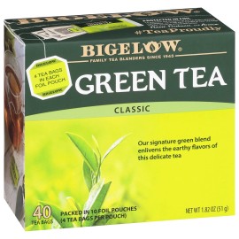 Bigelow Tea Classic Green Tea, Caffeinated Tea With Green Tea, 40 Coun