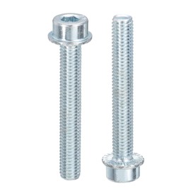 sourcing map M8x55mm Hex Socket Head Cap Screws, 10Pcs Carbon Steel Flanged Bolt Full Thread Screw Machine Screws for Machinery, Home Repairs and Fixtures