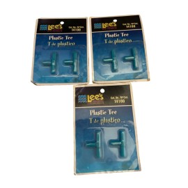 Lee's 3 Packs Lee's Pet Products ALE14100 2 Piece Card Plastic Tee for Aquarium Pumps