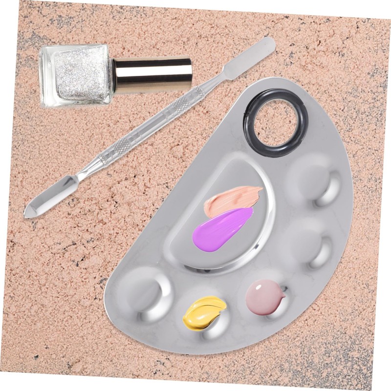 TOVINANNA Essential Makeup Tools 3 Pack Stainless Steel Mixing Palette