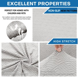 XINEAGE 2026 New 4 Pieces Couch Covers for 3 Cushion Couch Super Stretch Thick Soft Sofa Cover Anti Slip Sofa Slipcover Dogs Cats Furniture Protector (Silver Grey, 71"-91")