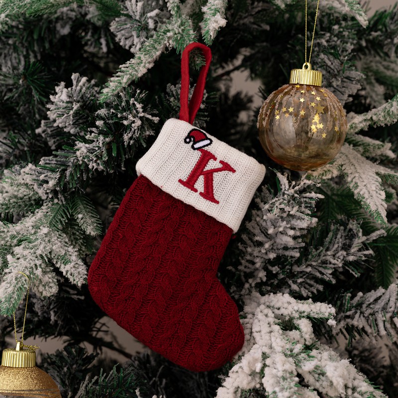 Christmas Stocking – Green A-Z Letter Hanging Christmas Stockings, Christmas