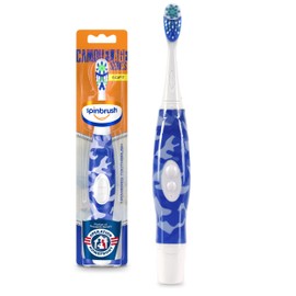 Arm & Hammer Camouflage Series Kids Spinbrush Electric Battery Toothbrush, Soft Bristles, Color May Vary