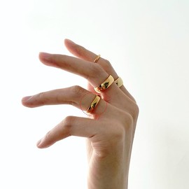 ALRNBY 18K Gold Plated Rings for Women 316L Stainless Stell Rings Jewelry (Gold Ring, US6)