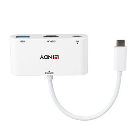 LINDY USB 3.1 Type C to HDMI Converter with USB Type A Port and Power Delivery