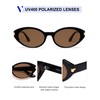 VANLINKER Polarized Retro Oval Sunglasses for Women Men Small Face